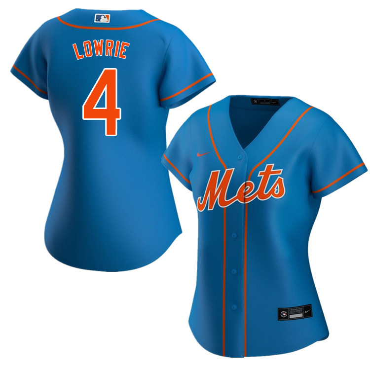 Nike Women #4 Jed Lowrie New York Mets Baseball Jerseys Sale-Blue